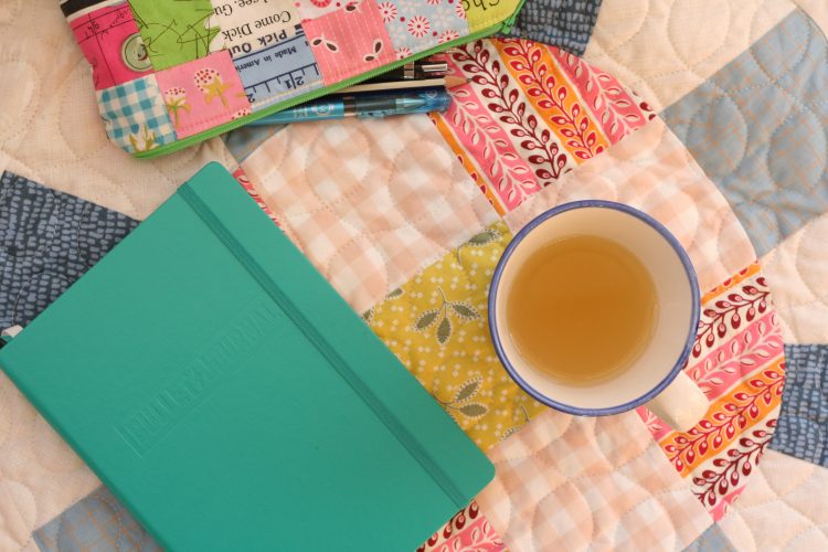 Bullet journal and cog and wheel quilt